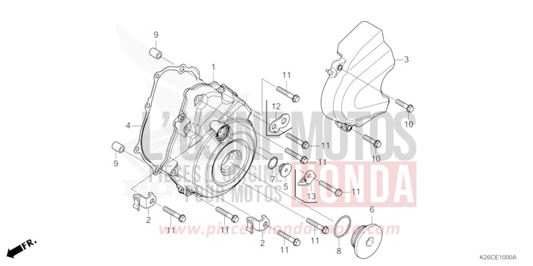 LEFT CRANKCASE COVER for MSX GROM A PEARL HORIZON WHITE (NHB61) from 2024